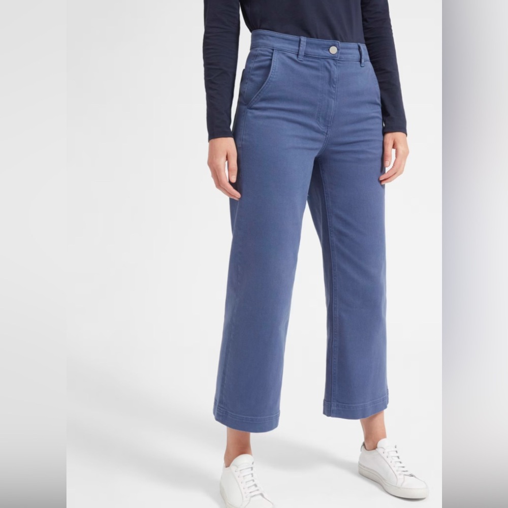 Everlane- wide leg, crop pants.